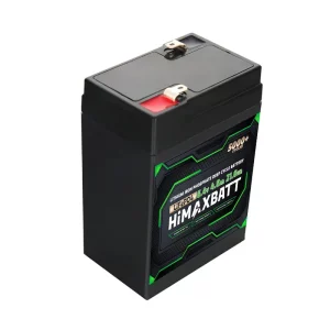 Himaxbatt 6.4V 4.8Ah LiFePO4 battery pack front angle view