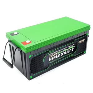 Himaxbatt 22.4V 150Ah LiFePO4 battery front angle view