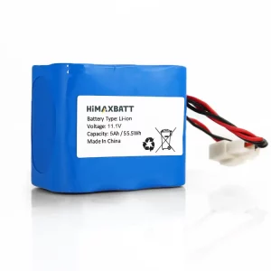 Himaxbatt 11.1V 5Ah 26650 Li-ion battery front flat view showing spec label