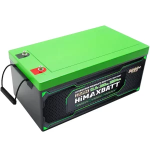 Himaxbatt 12V 280Ah LiFePO4 battery front left angle view