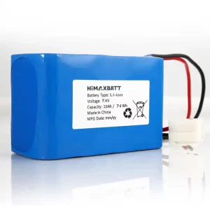 Himaxbatt 7.4V 10Ah Li-ion battery front view showing product label