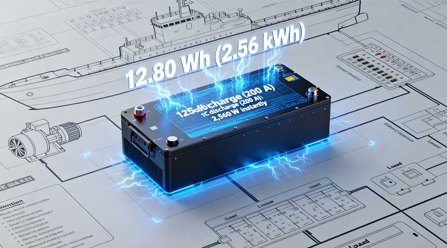 12.8v 200ah lifepo4 marine battery specs