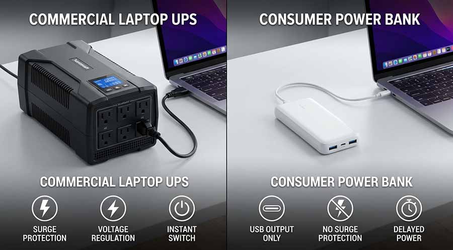 Commercial UPS vs. Consumer Power Bank
