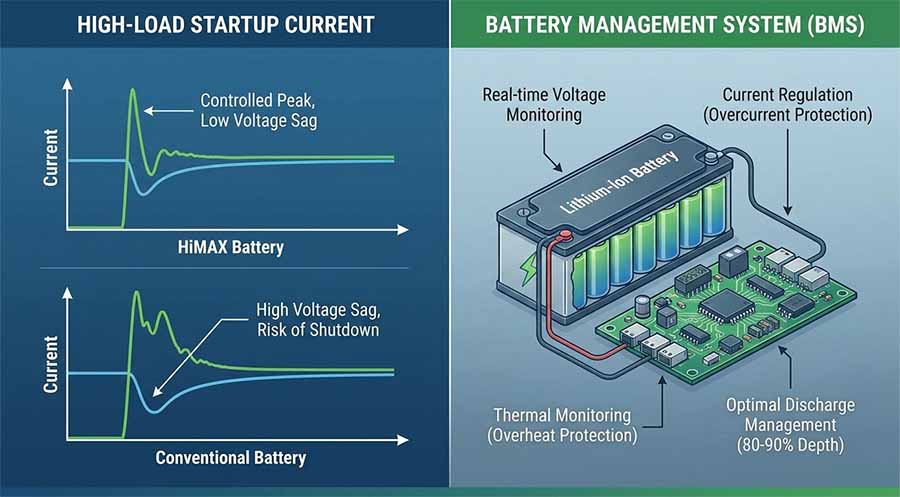 high load startup current and bms technical diagram