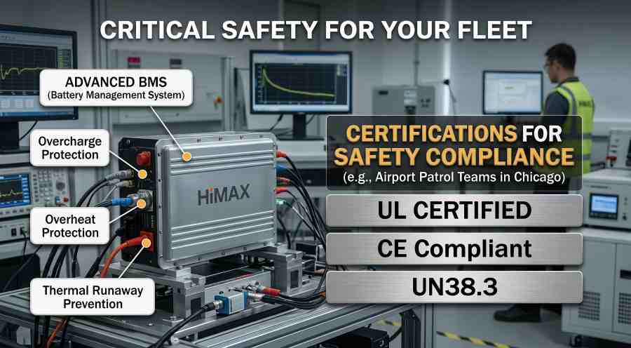 HiMAXBATT Patrol Battery Safety Airport Certifications
