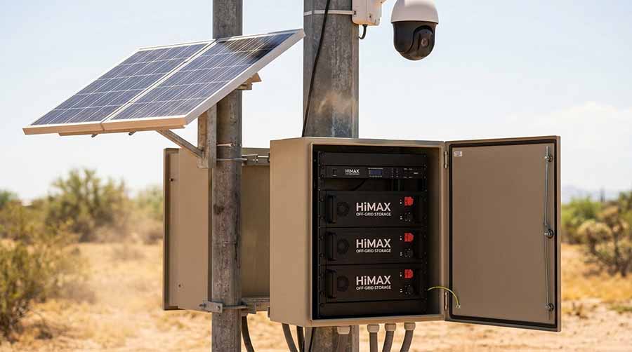 Remote Off Grid Solar Cctv HiMAXBATT Battery