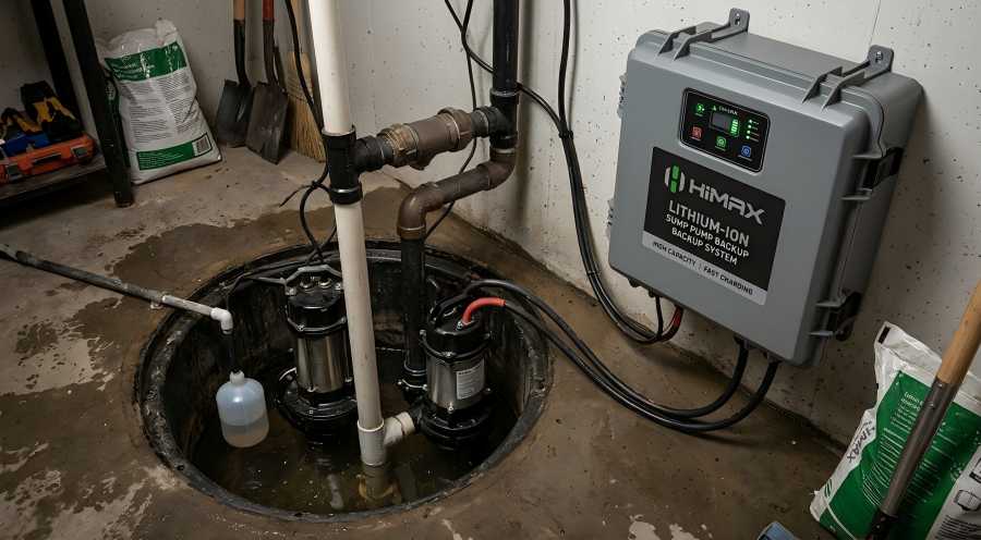 Sump Pump HiMAXBATT Lithium Backup