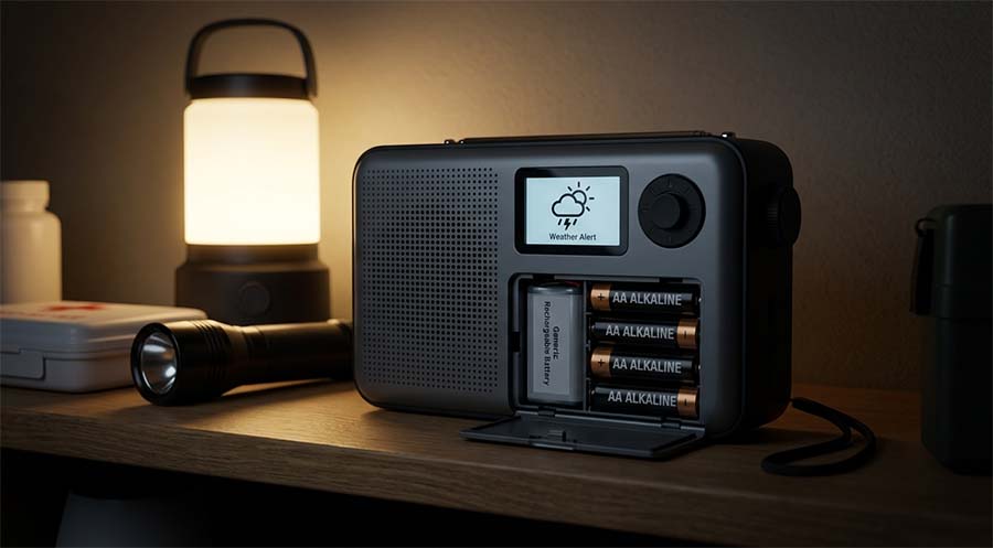Emergency Radio Hybrid Battery Setup