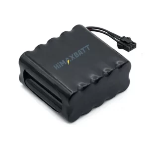 Himaxbatt 12V 1000mAh NiMH battery front right angle view
