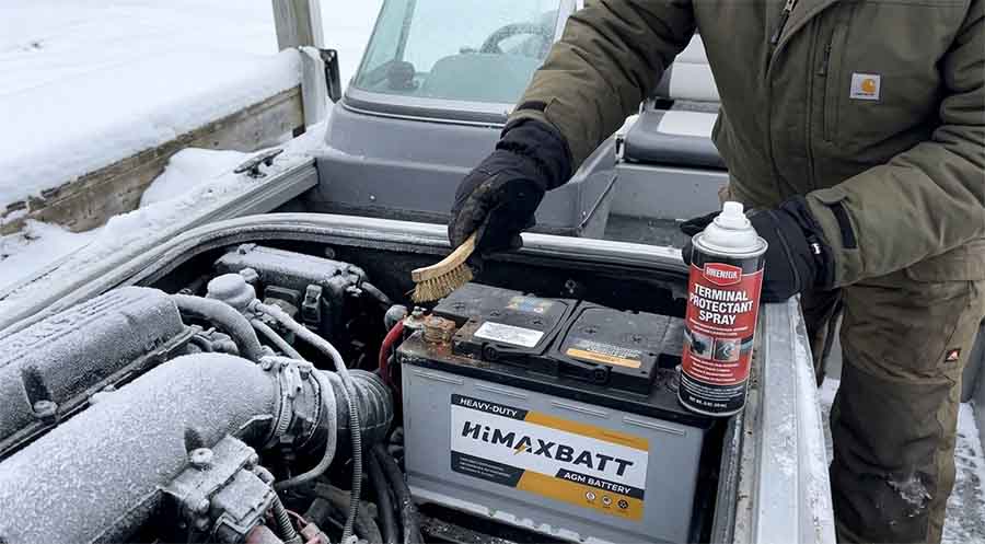 Marine Battery Terminal Cleaning