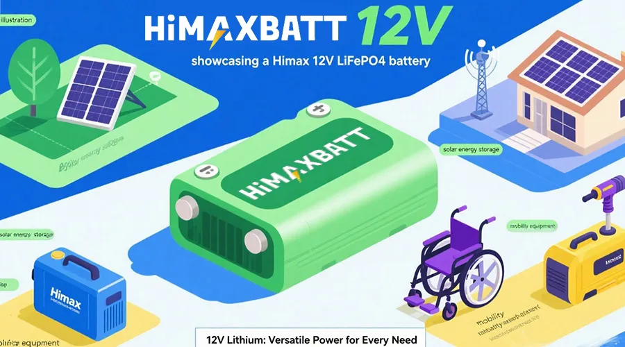Himaxbatt 12V Battery Multi Application Versatility Infographic