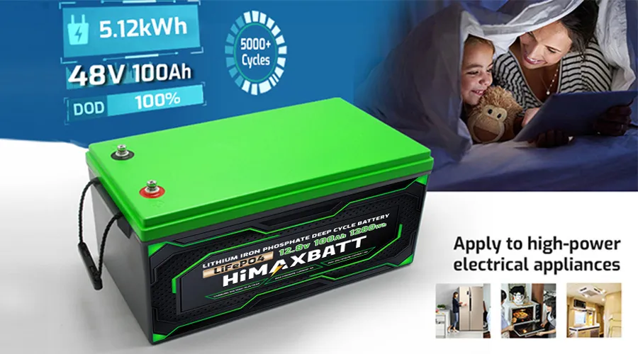 Himaxbatt 48V 100Ah 5.12Kwh Lithium Battery Home Backup