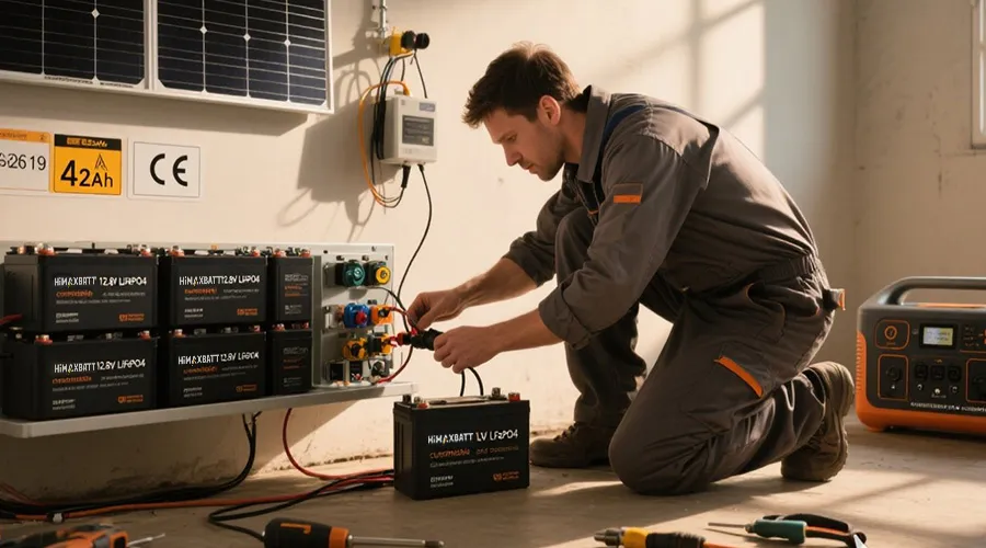 Himaxbatt Technician Installing Ess Lifepo4 Battery Pack