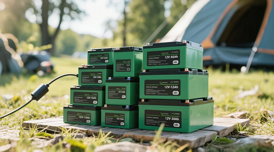 Stack of small capacity 12V LiFePO4 battery packs from 6Ah to 30Ah for B2B applications