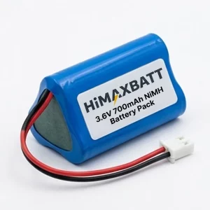 3.6V 700mAh AAA NiMH rechargeable battery pack in compact 2 plus 1 layout for wearable LED hand lamps.