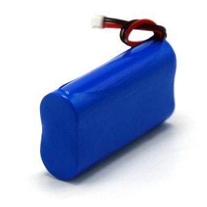 Custom 7.4V 3000mAh 18650 Li-ion battery pack, isolated on a white background.