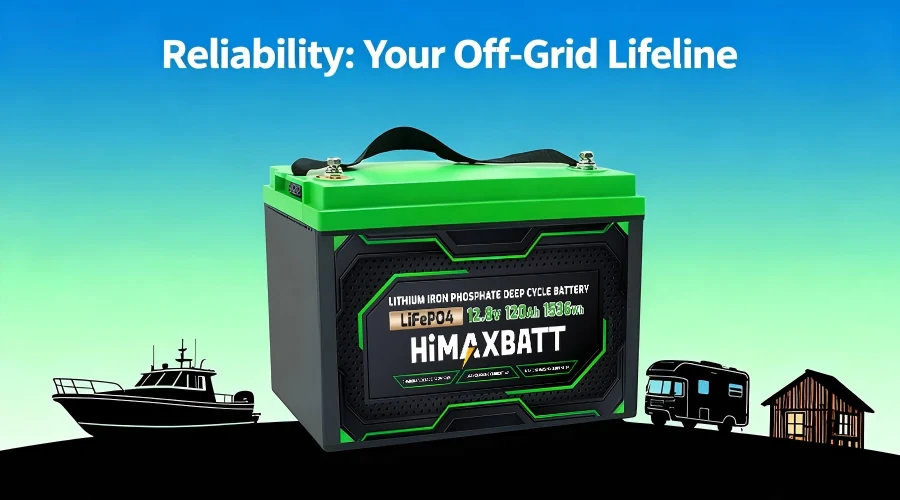 HiMAXBATT LiFePO4 battery for off‑grid, boat, RV and cabin power supply