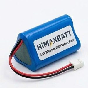 3.6V 2000mAh AA NiMH rechargeable battery pack with wire lead and white connector for portable devices.