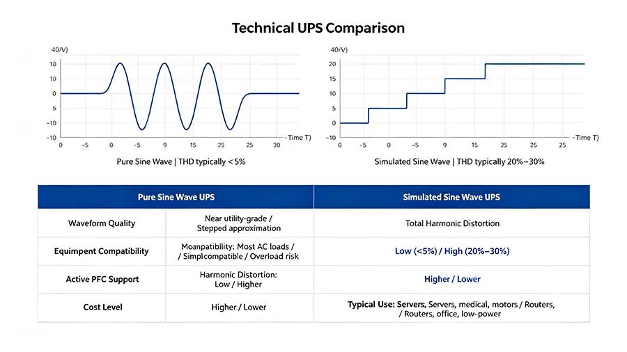 Ups Pure Sine Vs Simulated Difference Table 16X9 V2