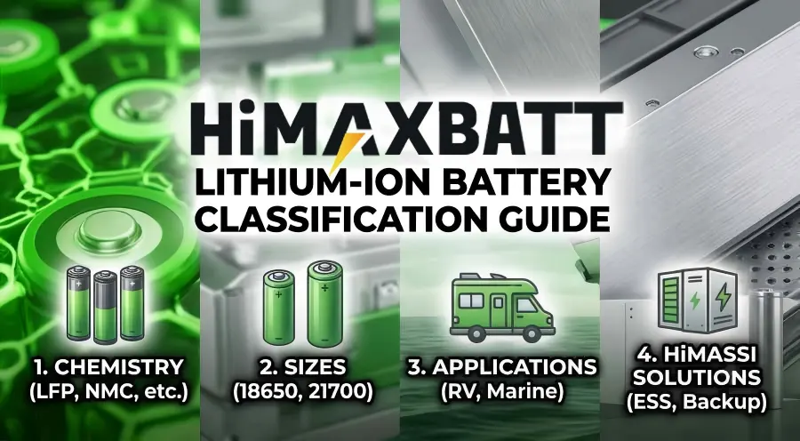 HiMAXBATT guide to lithium battery chemistry, sizes, and application scenarios.